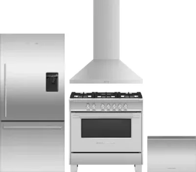 4 Piece Package Includes Refrigerator, Range, Hood And Dishwasher